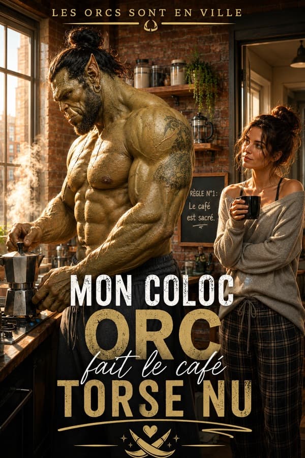 Couverture de Mon coloc orc fait le café torse nu